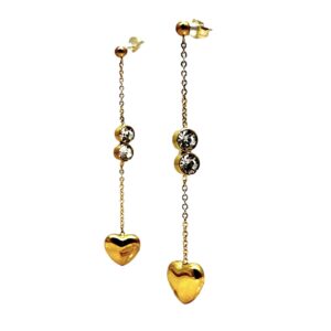 Aretes Colgantes Brillitos y Corazón