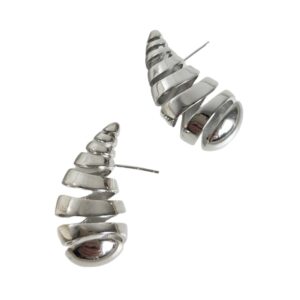 Arete Gota Espiral Plateado